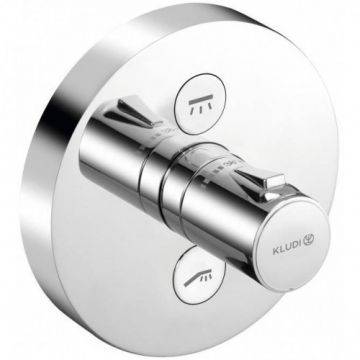 Baterie dus incastrata Kludi Push termostatata, cu doi consumatori, crom - Culoare Crom