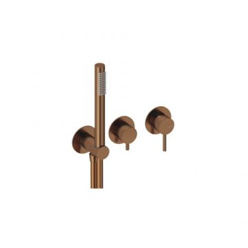 Baterie dus incastrata Sanycces Loop cu para dus si 2 cai, rose gold periat - Culoare rose gold
