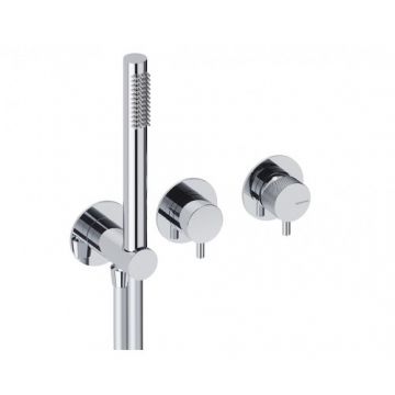 Baterie dus incastrata Sanycces Loop K cu para de dus si 2 cai - Culoare Crom