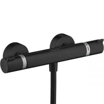 Baterie dus termostatata, Hansgrohe, Ecostat Comfort, Negru mat