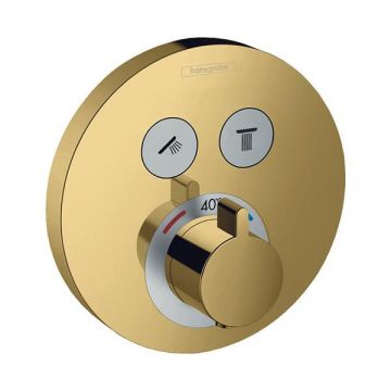 Baterie dus termostatata, Hansgrohe, ShowerSelect S, auriu lucios