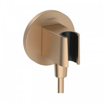 Cot racord de dus Hansgrohe FixFit S cu suport, bronz periat - Culoare Bronze