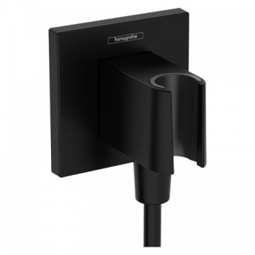 Cot racord Hansgrohe FixFit E cu suport para dus, negru mat - Culoare Negru