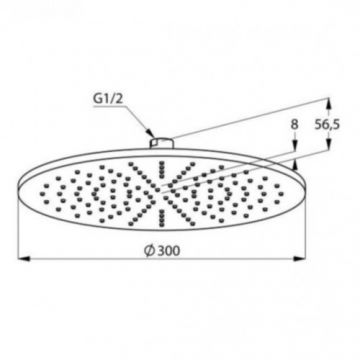 Palarie de dus Kludi A-QA, 30 cm alb mat - Culoare Alb pal