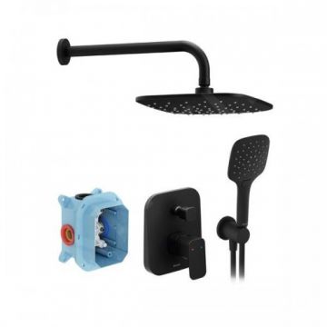 Set baterie cada / dus incastrata cu set de dus, negru mat - Culoare Negru