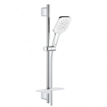 Set de dus Grohe Rainshower 130 SmartActive Cube cu 3 pulverizari, moon-white - Culoare Crom