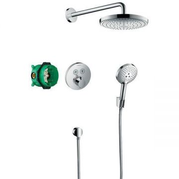 Set de dus Hansgrohe, Raindance Select S, cu baterie termostatata ShowerSelect S, crom