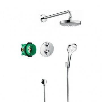 Sistem de dus Hansgrohe Design Croma Select S Ecostat S incastrat cu termostat - Culoare Crom