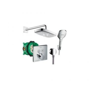 Sistem de dus Hansgrohe Design Raindance Select E300 incastrat cu termostat - Culoare Crom