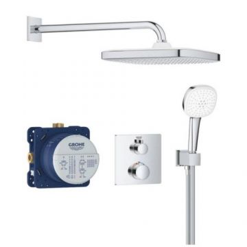 Sistem de dus incastrat Grohe Grohtherm Tempesta 250 Cube, crom - Culoare Crom