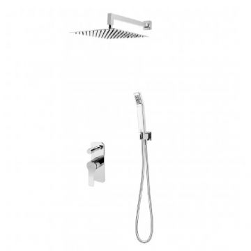 Sistem de dus incastrat patrat FDesign Seppia 6 in 1, crom - Culoare Crom