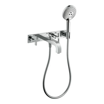 Baterie cadă - duș, Axor, Citterio, mânere tip cruce, cu set de duș, crom, 39441000
