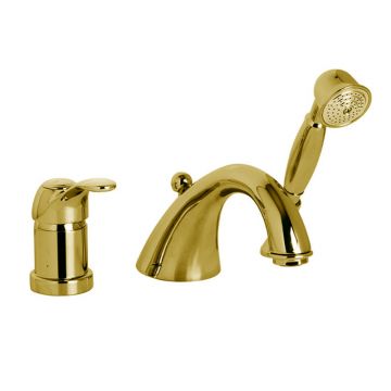 Baterie cadă - duș, FIMA Carlo Frattini, Lamp, cu montaj pe marginea căzii, auriu lucios, F3314OR