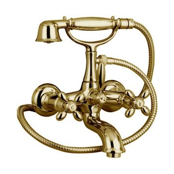 Baterie cadă - duș, FIMA Carlo Frattini, Olivia, cu pară și furtun de duș, auriu, F5004OR