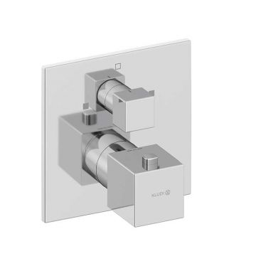 Baterie cadă-duș Kludi, Decus, termostatată, parte vizibilă, crom