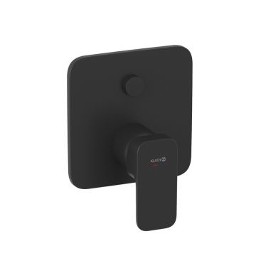 Baterie cadă-duș Kludi, Renon, încastrată, parte vizibilă, negru mat