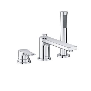 Baterie cadă - duș, Kludi, Zenta SL, cu montaj pe marginea căzii, crom