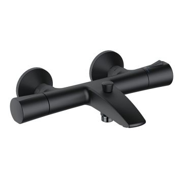 Baterie cadă - duș, Kludi, Zenta SL, termostatată, negru mat, 351013938