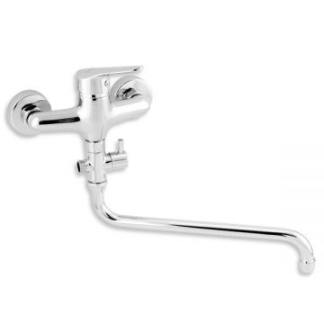 Baterie cada - dus, Ferro, Titania Iris New, pipa mobila, crom