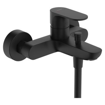 Baterie cada-dus Hansgrohe, Rebris S, negru mat