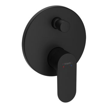 Baterie cada-dus Hansgrohe, Rebris S, parte vizibila, negru mat