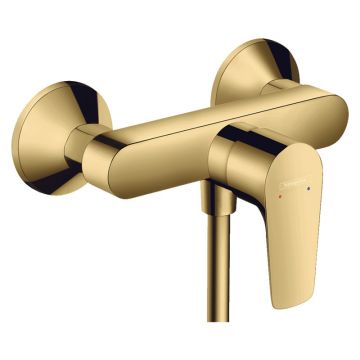 Baterie cada dus Hansgrohe, Talis E, montaj pe perete, auriu
