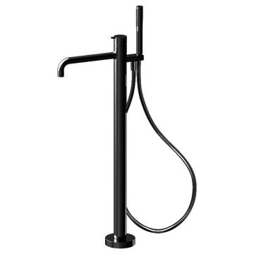 Baterie cadă, FIMA Carlo Frattini, Snap, cu set de duș, negru mat, F3114/6NS