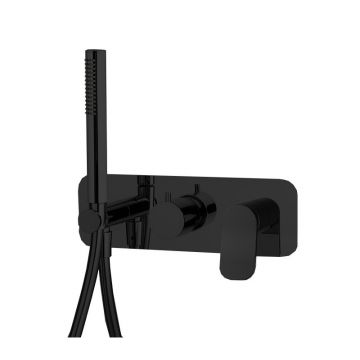 Baterie de duș, FIMA Carlo Frattini, Flo, cu set de duș, negru mat, F3819WX2NS