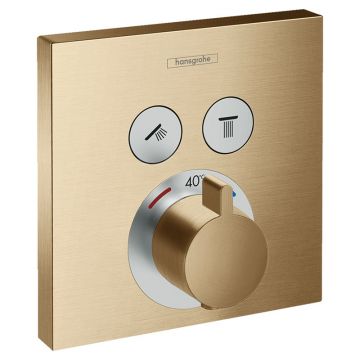 Baterie de dus, Hansgrohe, ShowerSelect, termostatata, cu 2 functii, bronz periat