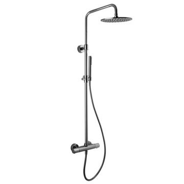 Coloană de duș, FIMA Carlo Frattini, cu baterie termostatată, pară de duș, suport de pară și furtun, crom, F4285/R253CR