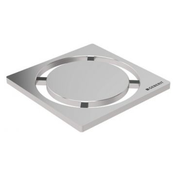Gratar pentru sifon pardoseala Geberit FloorDrain  inox periat  rotund  8x8 cm