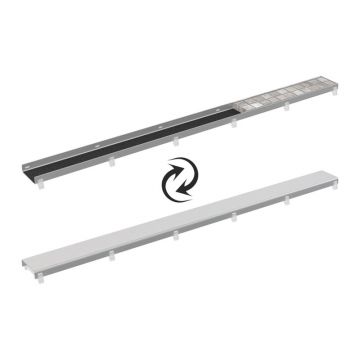 Grătar plin pentru rigolă, Alcadrain, Double, cu două fețe, 75 cm