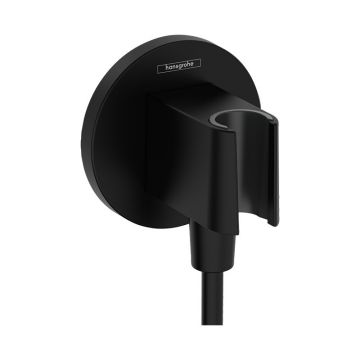 Racord de dus, Hansgrohe, FixFit S, cu suport pentru para, negru mat