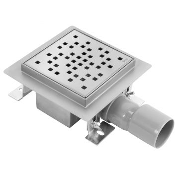Rigolă de duș pătrată Rea Dots, nichel, 12x12 cm