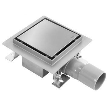 Rigolă de duș pătrată Rea Neo, nichel, 12x12 cm