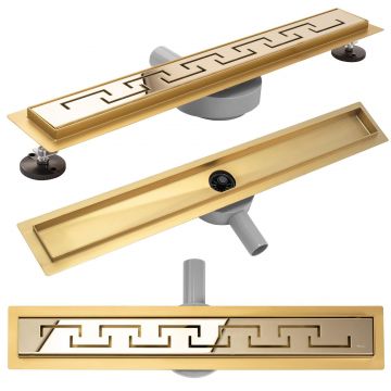 Rigolă de duș Rea Greek, auriu lucios, 70 cm