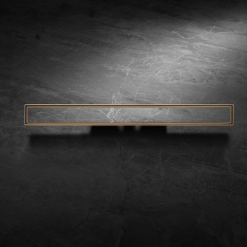 Rigola de dus Elysium Aquatrap, faiantabila, din otel inoxidabil, 70 cm, auriu mat