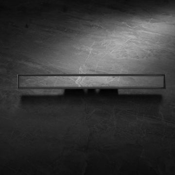 Rigola de dus Elysium Aquatrap, faiantabila, din otel inoxidabil, 90 cm, negru mat