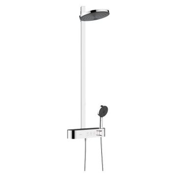 Set de dus, Hansgrohe, Pulsify S, cu palarie de dus 260 2 jeturi, baterie ShowerTablet Select, crom