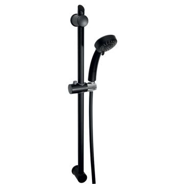 Set para de dus, Ferro, cu bara, suport culisant si furtun, negru mat