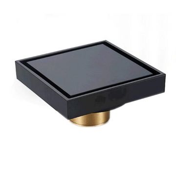Sifon de pardoseala antimiros, cu iesire verticala, diametru ramă 100 mm, diametru scurgere 38 mm, doua fețe, negru mat sau suport fixare placa gresie, cod 1288