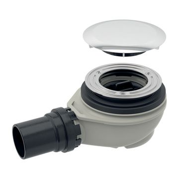 Sifon pentru cădița de duș, Gebgerit, D90, înălţimea gărzii hidraulice 50 mm, capac crom