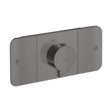 Baterie duș, Axor, One, cu 2 ieșiri, negru cromat periat, 45712340