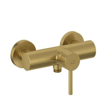 Baterie duș Kludi, Bozz, cu montaj pe perete, auriu periat