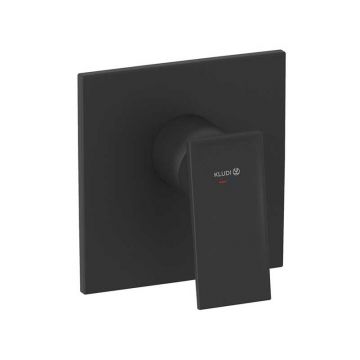 Baterie duș Kludi, Decus, încastrată, parte vizibilă, negru mat