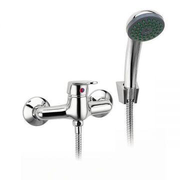 Baterie dus, Ferro, Smile, cu montaj pe perete, crom