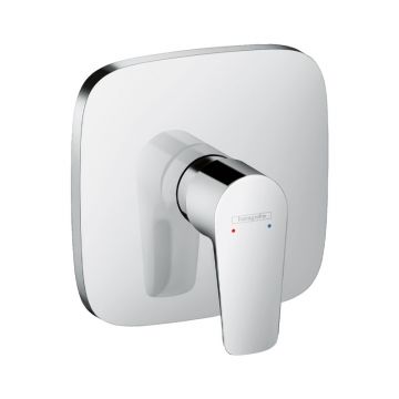 Baterie dus Hansgrohe, Talis E, cu montaj incastrat, crom