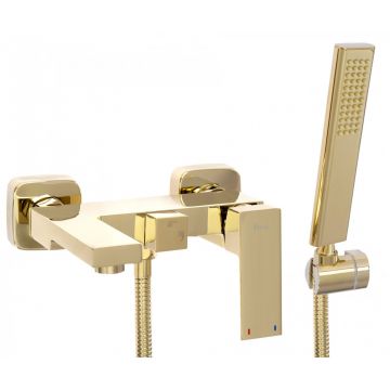 Baterie pentru cada cu set de dus Rea Fenix auriu lucios