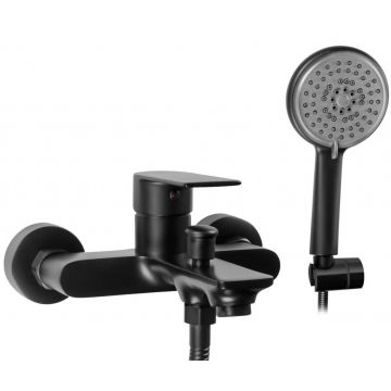 Baterie pentru cada cu set de dus Rea Mayson negru mat