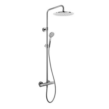 Coloană de duș, FIMA Carlo Frattini, cu baterie termostatată, pară de duș rotundă, crom, F4285/R259CR